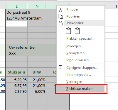 Tussenberekeningen zichtbaar maken in Excel